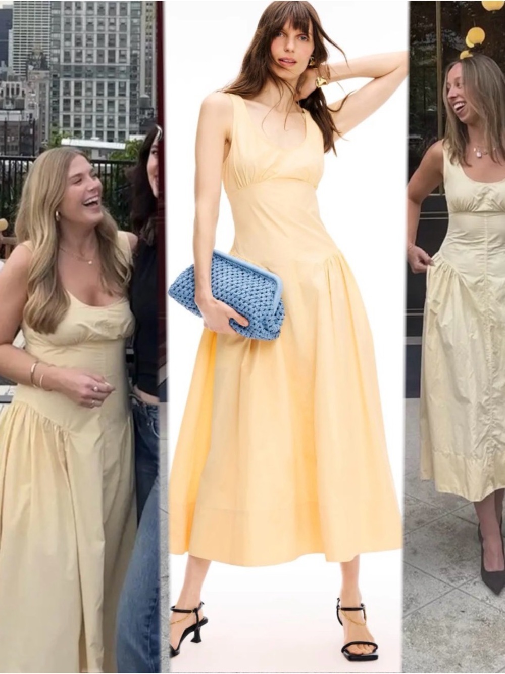 Proenza Schouler White Label Kendall Dress in butter yellow size 6.